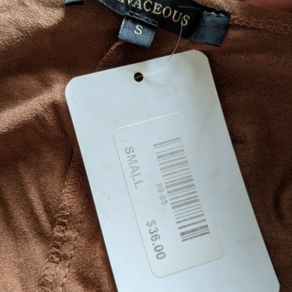 Brown Tie Front Crop Top - Picture 4 of 4